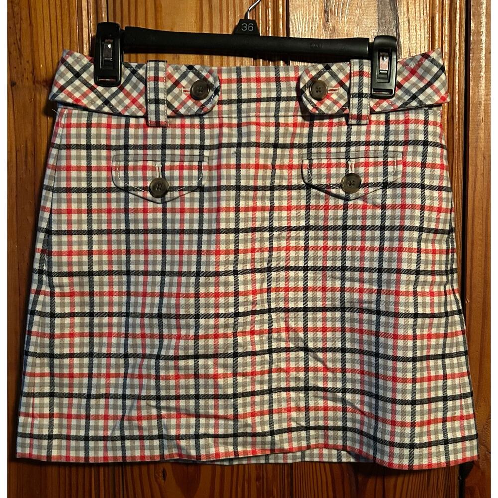 J.Crew women’s plaid skirt wool blend preppy mini  size 2